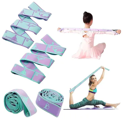 Produktbild von 2 Stück Yoga Stretchbänder mit 8 Schlaufen