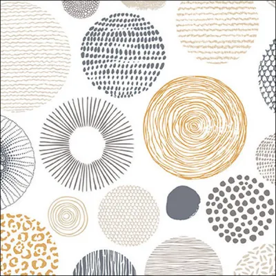 Produktbild von 20 Servietten Circles Texture - Kreise in verschiedenen Formen 33x33cm