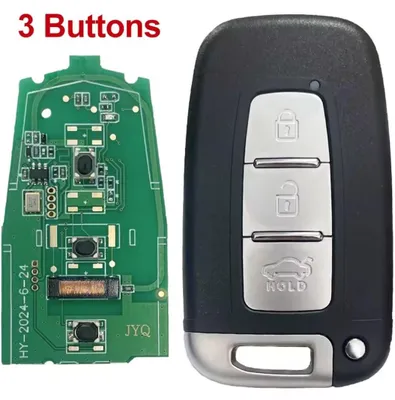Zdjęcie produktu dla Kompletny klucz samochodowy z pilotem Techstar kompatybilny z Hyundai i20, i30, Sonata, Elantra, ix35, 3 przyciski, 433 MHz, FCC SY5HMFNA04, 8325A-RBFNA433-SY5RBFNA433, PCF7952L, ID46, ostrze HYN14