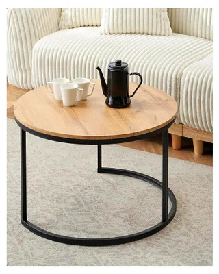 Produktbild von Couchtisch aus Marmor, Wohnzimmertisch aus Holz, 70 cm
