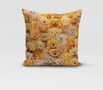 Produktbild von SCHÖNER LEBEN. Kissenhülle Teddybären braun beige div. Größen Größe 70x70cm (HxB) 70x70cm (HxB) Größe