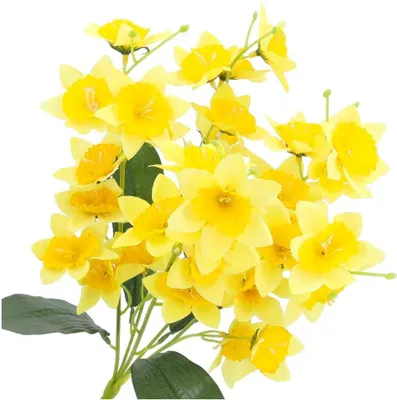 Produktbild von Dekolo Künstliche Blumensträuße Dekoration Zierpflanze Deko Narzissen Gelb 43cm