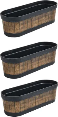 Image de Lot de 3 jardinières en bois, résistantes et robustes, idéales pour le balcon et le rebord de fenêtre