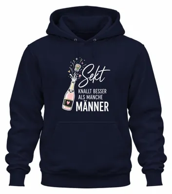 Imagen del producto de Esta sudadera con capucha, ideal para despedidas de soltera, es más divertida que algunas otras. Color azul marino, talla M