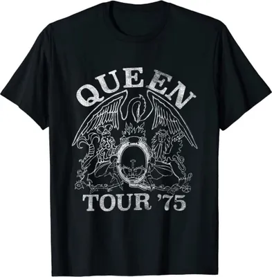 Obrázek produktu pro Queen - tričko "Tour '75" pro muže/dámy Uni RO1610 (XL) (černá)