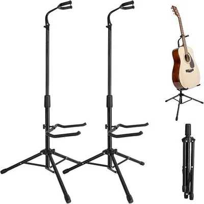 Zdjęcie produktu dla Stojak na gitarę składany regulowana wysokość 75 87 cm dla muzyków