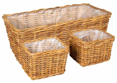 Obrázek produktu pro vidaXL Květináč s úložným prostorem 3 ks hnědý Kubu ratan