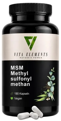 Vita Elements MSM Metilsulfonilmetano, confezione singola.
