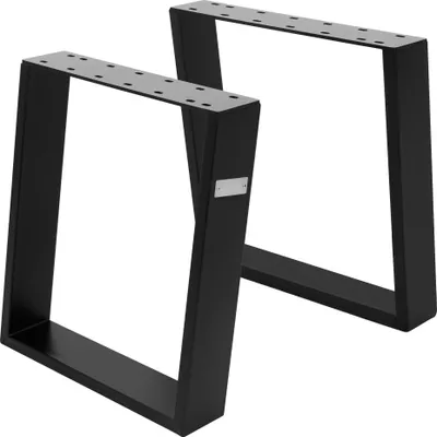 Obrázek produktu pro ML-Design sada 2 běhouny na stůl / běhouny na lavici se sklonem 80 GRAD, 40x43 cm, černý mat, 8x2 cm, šikmé nohy stolu, kovové běhouny na nábytek, rám stolu