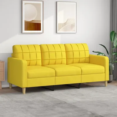 Imagen del producto de Maison Exclusive: Sofá de 3 plazas, color amarillo claro, 180 cm, tapizado en tela