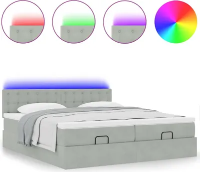 Obrázok produktu pre Osmanský rám postele s matracmi svetlosivá 160x200 cm zamat