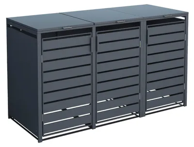 Obrázek produktu pro Kovový odpadkový koš Westmann 3er Kubus 3x240 L antracit 200x80x116 cm