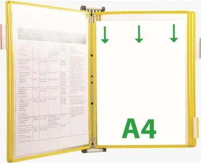 Produktbild von Wandsichttafelsystem A4 lichtgrau inkl. 5 Sichttafeln gelb