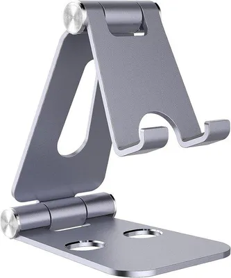 Produktbild von Famanu Tabletständer, doppelt faltbare Tablethalterung, universelle Halterung für Mobiltelefone, Aluminium Tabletständer kompatibel mit Tablets und