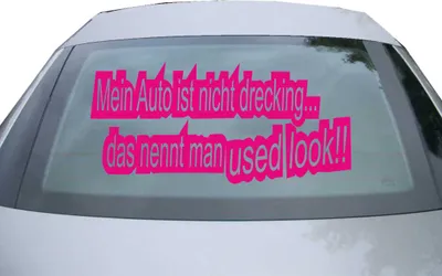 Produktbild von Indigos UG - Aufkleber Heckscheibe & Motorklappe DE6173 - pink - 600x285 mm - mein auto ist nicht drecking - Auto Scheiben Fenster Heckklappe Tuning Racing JDM - Die cut