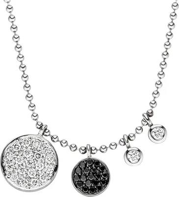 Produktbild von Collier Kugelkette 585 Gold Weißgold 4 Anhänger mit 40 Diamanten Brillanten 43cm