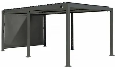 Produktbild von Bioklimatische Pergola mit Aluminiummarkise "Kensington" - 3 x 5 m - Grau