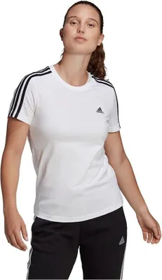 Produktbild von adidas LOUNGEWEAR ESSENTIALS SLIM 3-STREIFEN Damen T-Shirt weiß/schwarz weiß/schwarz L