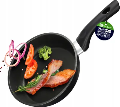 Produktbild von KADAX Bratpfanne "Garsas", Pfanne mit Antihaftbeschichtung, Pfanne mit Kunststoffgriff, 20 cm, Schwarz