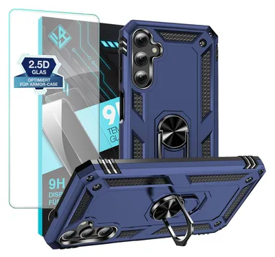 Produktbild von Armor Outdoor Handyhülle für Samsung Galaxy A25 5G Handy Panzer Case Schutzhülle mit 9H Displayglas Displayschutz Farbe: Blau