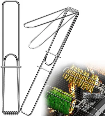 Produktbild von Gemüsezange – Grillzange – 2 Stück – 28 cm – Tragbares Grillbesteck – Edelstahl – Grillklemmen – Grillzange – BBQ-Zange – Für Gemüse und Würstchen