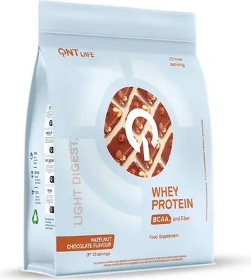 Produktbild von QNT Light Digest Whey Protein - 500 g - Beutel Hazelnut Chocolate