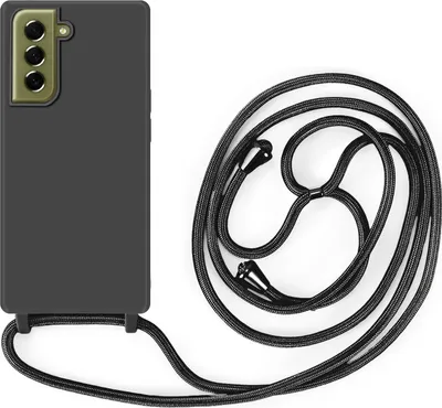 Produktbild von Handykette für Samsung Galaxy S21 FE Hanyhülle mit Band Hülle mit Kodel Smartphone Halskette in Schwarz