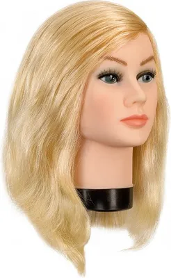 Produktbild von Bergmann Frisierkopf Teeny Plus Echthaar hellblond 30-35 cm Länge mit Wimpern