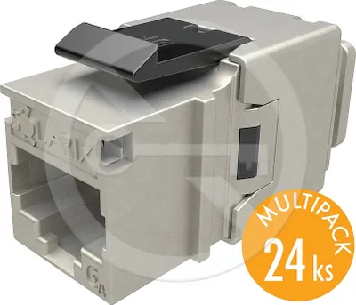 Obrázek produktu pro SXKJ-10G-STP-BK-NA - Solarix keystone CAT6A rychlozařezávací, multipack 24 ks
