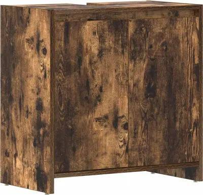 Obrázok produktu pre vidaXL Kúpeľňová skrinka Smoked Oak 60x33x61 cm Materiál dreva