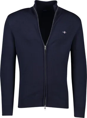 Image de GANT : Cardigan décontracté en coton avec fermeture éclair