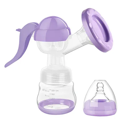 Produktbild von Manuelle Massage-Milchpumpe mit 2 einstellbaren Sauggeschwindigkeiten, kleiner und schmerzloser tragbarer Muttermilchsammler