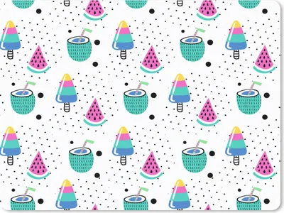Produktbild von MuchoWow® Mauspad Mousepad Muster - Eiscreme - Wassermelone 40x30 cm - Mousepads - Maus Mat - Pad - Mausunterlage - Anti Rutsch
