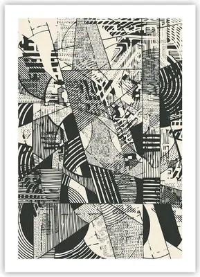 Produktbild von Poster - Poster ohne Rahmen - Abstraktion Vintage Schwarz - 50x70 cm - Wand Bild - Wanddeko - Wandbilder - Kunstposter - Wandposter - Bilder - Kunstdruck - Wanddekoration - Wandbild - P2XPA50x70-5052