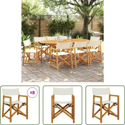 Obrázek produktu pro The Living Store Skládací zahradní židle 8 ks. Krémově bílá látka