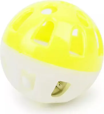 Immagine prodotto di Palla per gatti in plastica con campanellino 4 cm giallo