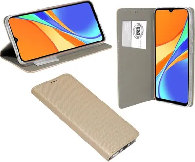 Immagine prodotto di Custodia a libro "Smart" XIAOMI REDMI 9C Cover protettiva per telefono cellulare con funzione di supporto, slot per schede oro