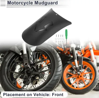 Produktbild von Plastik Motorrad Kotflügel Vorderreifen Schutzblech Spritzschutz Rad Abdeckung 1 Set Schwarz 02 mit Montage Werkzeug und Montageschrauben 22x11cm