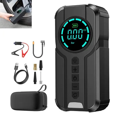 Produktbild von Starthilfe Powerbank für Pkw mit Kompressor,1000A 10000mAh Auto Starthilfe Powerbank für All Benzin und Dieselmotor,Starter Powerbank Eingang/Ausgang