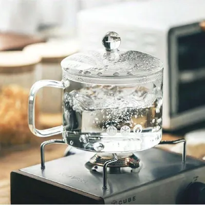 Produktbild von Glas-Topf mit Deckel,Transparenter Kochtopf mit einem Griff, Pfanne mit Deckel für Nudeln, Suppe, Milch, Babynahrung oder Erhitzen, 150ml