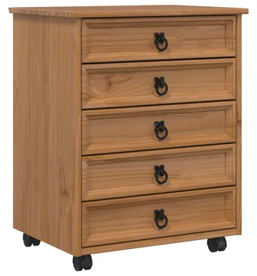 Produktbild von vidaXL Rollcontainer mit Schubladen CORONA Honigbraun