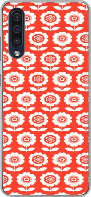 Produktbild von MuchoWow® Handyhülle Schutzhülle Hülle für Telefoonhoesje Samsung Galaxy A30s Blumen - Muster - Rot Silikon Softcase Handy Hülle - Karteninhaber