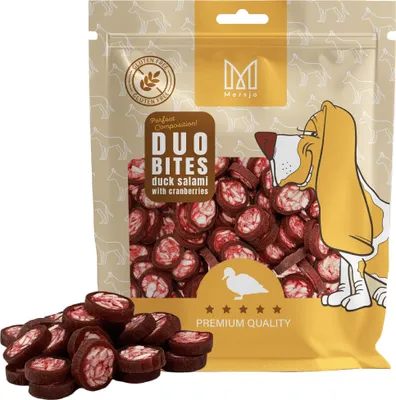 Produktbild von Hundesnack Duo Flavors – Entensalami mit Cranberrys Mersjo 200g