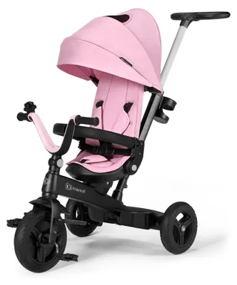 Dreirad 5-in-1 mit Schiebestange, 360° Sitz, Sonnendach, rosa
