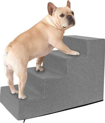 Produktbild von Domarex Hundetreppe für Kleine Hunde, Treppenstufen für Hunde,Katzentreppe Hunderampe mit 4 Stufen - 40x60x30 cm - rutschfeste und Wasserabweisende