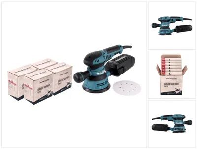Zdjęcie produktu dla Makita BO 5041 Szlifierka oscylacyjna 300 W 125 mm + 4x zestaw szlifierski Toolbrothers TURTLE