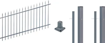 Obrázek produktu pro Alberts 511661 Zaunkomplettset verst., zum Aufschrauben, anthrazit, Höhe 100 cm, Länge 6 m