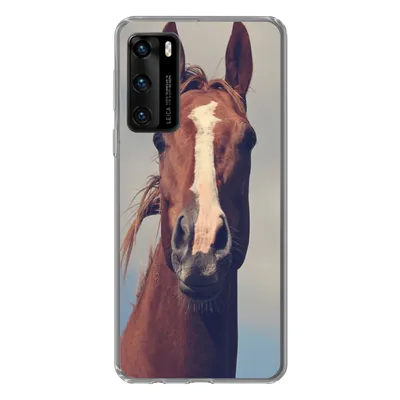 Produktbild von MuchoWow® Handyhülle Schutzhülle Hülle für Huawei P40 Pferd - Luft - Blau Silikon Softcase Handy Hülle - Handytasche