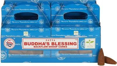 Produktbild von Satya - Rückfluss-Räucherwerk, Buddhas Blessing 144er-Pack SD3120 (Einheitsgröße) (Blau)