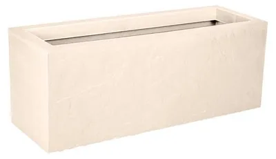 Obrázok produktu pre Kvetináč na balkón –  – Volcania Up – 25 l – Pre interiér aj exteriér – Vzhľad kameňa – 59 x 19,5 x 22,8 cm (V) – Vápencovo béžová